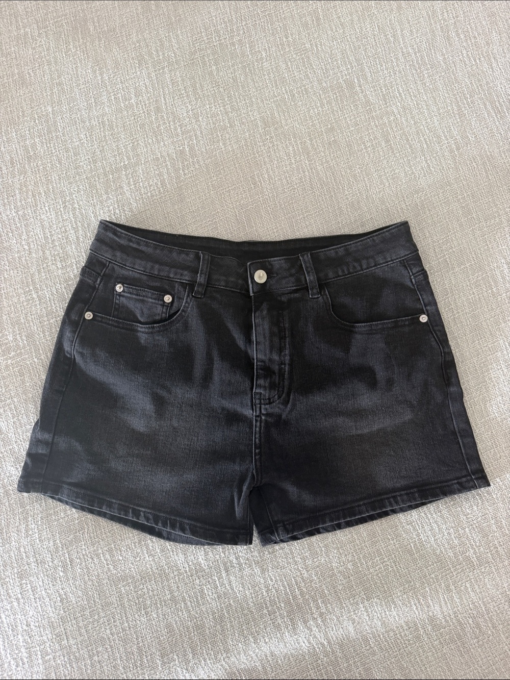 Men's Black Denim Jean Shorts - Classic Five-Pocket Style